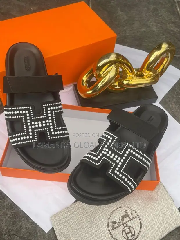 Hermès Studded Double-Strap Sandals - 1