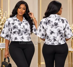 Cropped Chiffon Top - Multi-Color