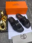Hermès Leather Slide Sandals with Silver H-Buckle - 2