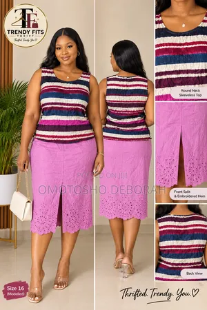 Trendy Fits Thrift Pink Denim Maxi Skirt