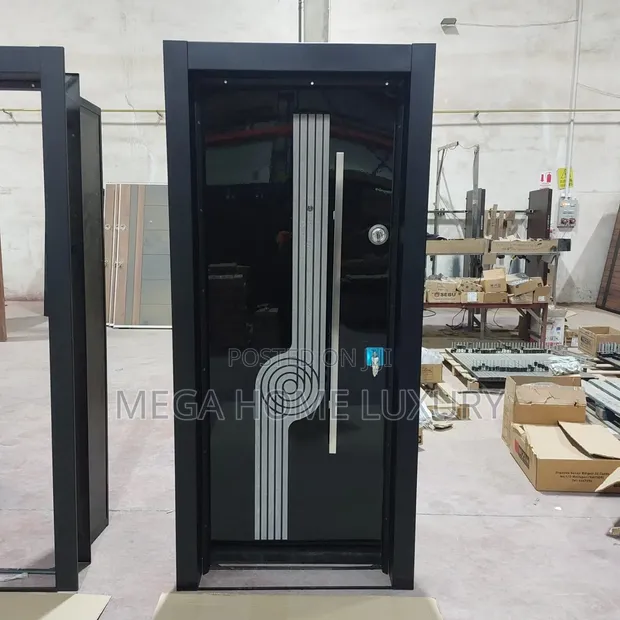 Designer Security Entrance Door - Black Composite - 1