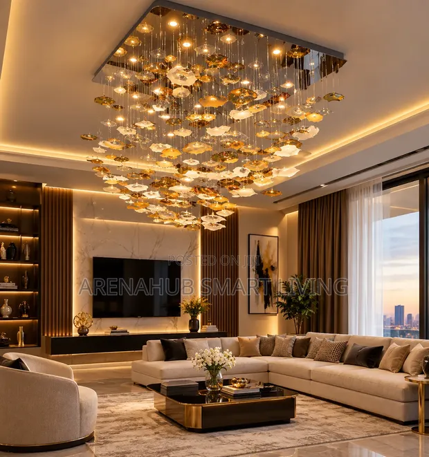 Customizable Hotel Lobby Lotus Art Chandelier - 1