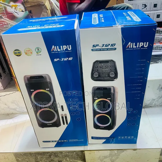 Ailipu SP-3121D Portable Rechargeable PA Speaker with 2 Wireless Mics - 1