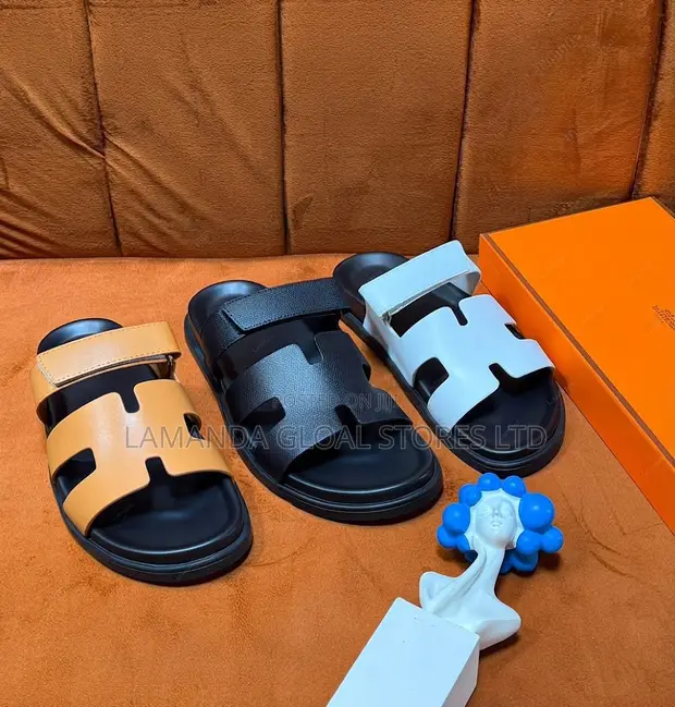Hermès "H" Leather Velcro Sandals Trio - 1