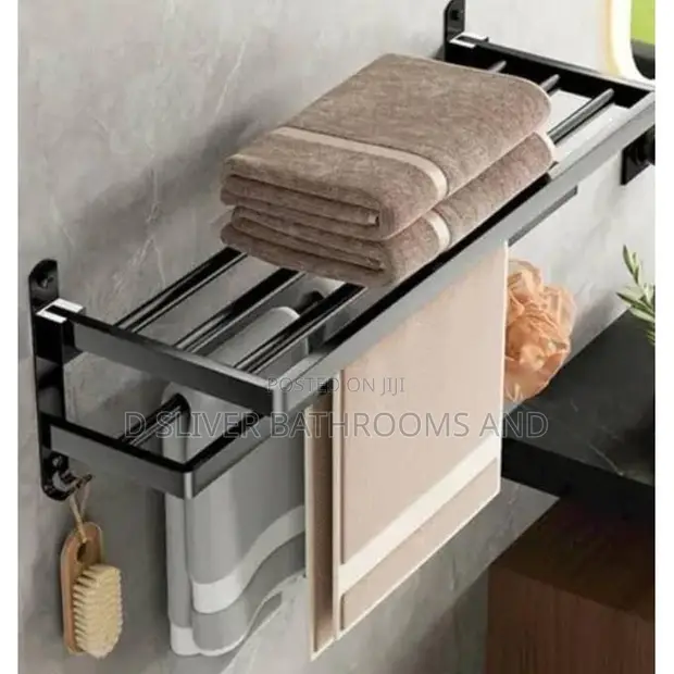 Royal Heritage Bakin Towel Rack Mai Ratayawa a Ganuwa da Shelfa - 1
