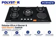 Polystar 87cm 4 Gas Burner + 1 Electric Cooker/Hob - 1