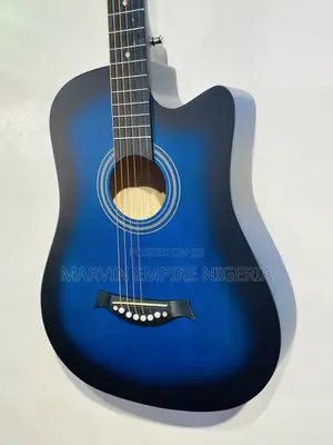 New 38" Blue Acoustic Guitar with Bag & Strap