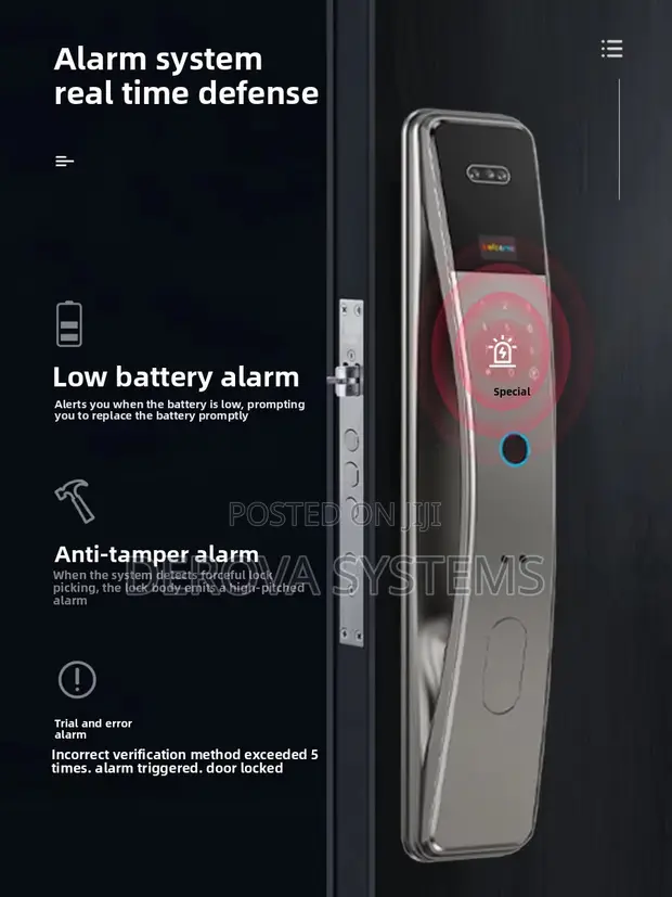 Smart Home Door Lock - Biometric, Wi-Fi, Aluminum - 1