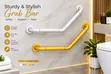 Premium Bathroom Grab Bar - Fari/Zinariya - 1
