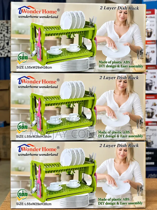 TWONDER HOME 2-Layer Dish Rack da Wurin Zare-zare - 1