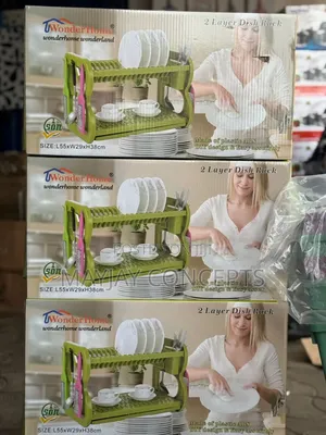 TWONDER HOME 2-Layer Dish Rack da Wurin Zare-zare