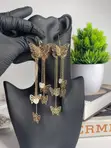 Fashionable Butterfly & Heart Tassel Earrings - 2