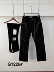 Studded Panel Black Denim Jeans - 2
