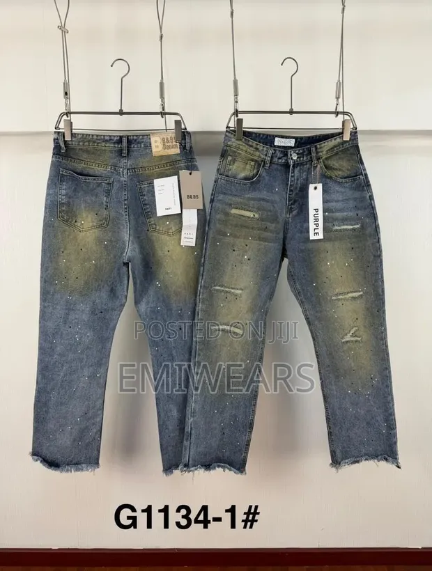 Splatter Denim Jeans - Light Wash - 1