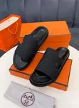 Hermes Top Closure Slippers - Black Leather - 1