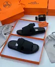 Hermes Top Closure Slippers - Black Leather - 2