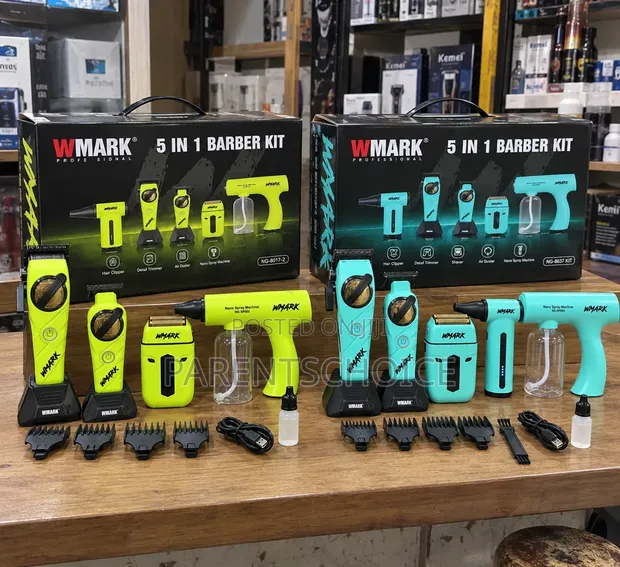 WMARK 5-in-1 Professional Rechargeable Barber Kit - 1