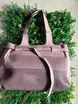 Belissimo Nude Pink Two-Tone Leather Tote Bag - 2