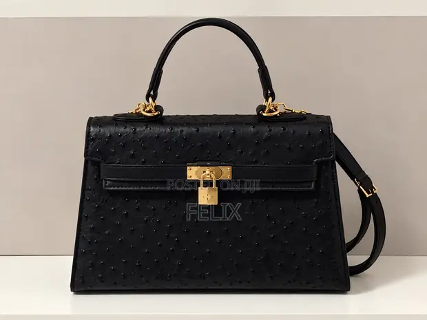 Hermes Style Handbag - Black - 1
