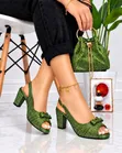 Yetty Women's Black Leather Block Heel Pumps - Size 4-8 - 3