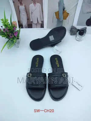 AD Maurizio Classic White Leather Slippers - Girman 40