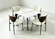 Modern White Marble Dining Table with 4 Cushioned Chairs - 1