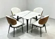 Modern White Marble Dining Table with 4 Cushioned Chairs - 3