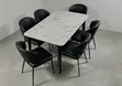 Luxury Black Marble Dining Table with 6 Chairs - 2