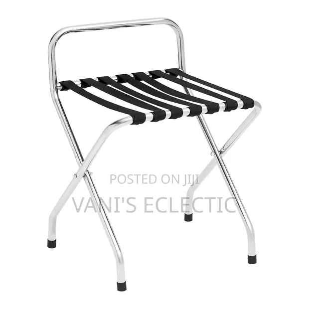 Premium 7-Belt Stainless Steel Folding Luggage Rack - 1