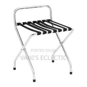 Premium 7-Belt Stainless Steel Folding Luggage Rack