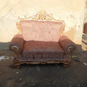 Home Interiors Brown Fabric Sofa - Sabon Abu