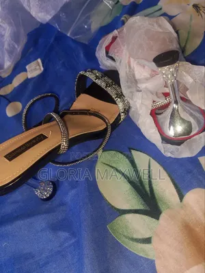 Damsel Beauty Black Rhinestone Strappy Heels - Size 41