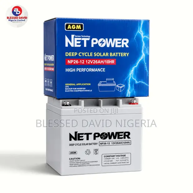 Net Power 12V 26Ah Baturin Sauyawa na UPS - 1