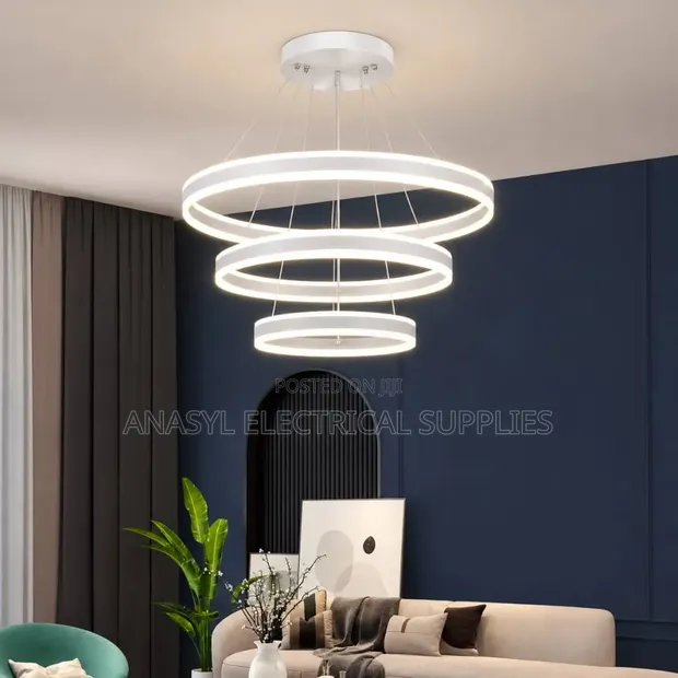 Modern 3-Tier LED Ring Chandelier - 1