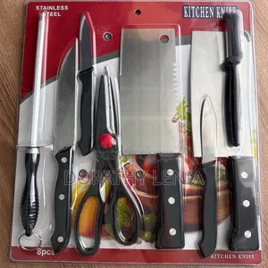 Brand New Stainless Steel Knife Set with Sharpener