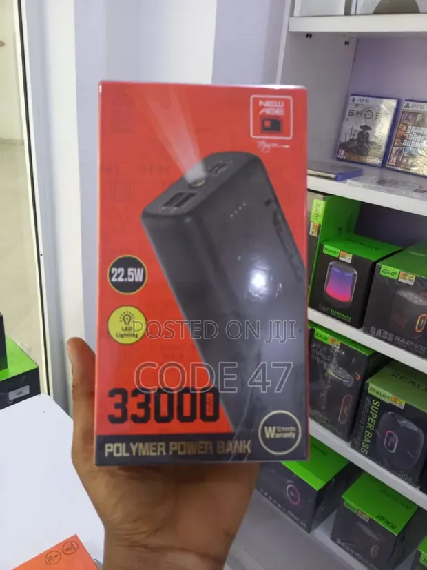 New Age Turbo Ultra 3 Power Bank 33000mAh Black - 1