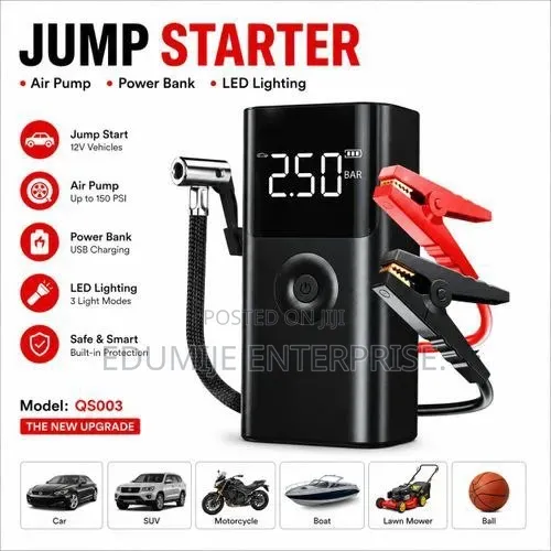 4-in-1 Jump Starter, Air Compressor, Power Bank & Haske - 1