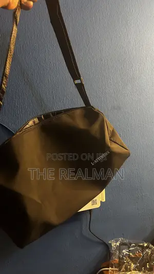 L-Attimeon Minimalist Black Nylon Crossbody Bag