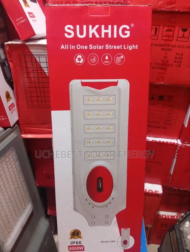 6000W 15-Eye Sukhig Solar Street Light with 2-Year Warranty - 1