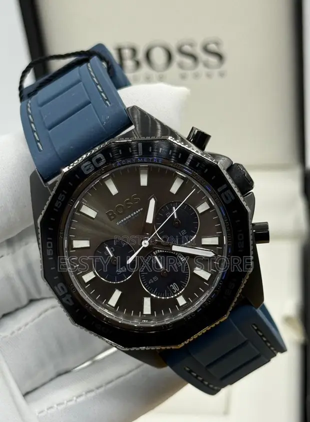 Boss Automatic Quality Luxury Rubber Strap Wristwatch - 1