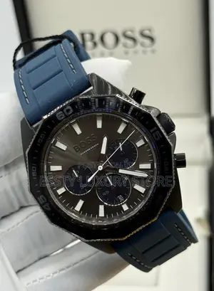 Boss Automatic Quality Luxury Rubber Strap Wristwatch