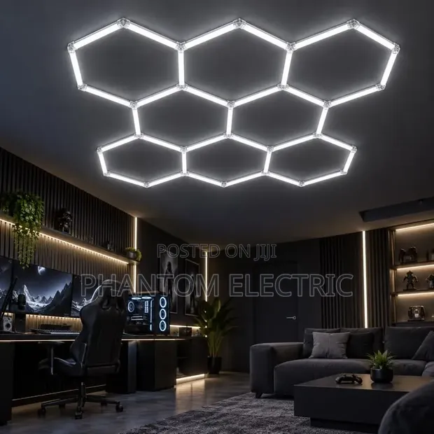 8-Hex Set Linear Hexagon LED Ceiling Light - 1