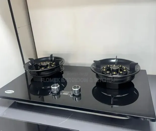 Brand New REVITA Double Burner Tempered Glass Gas Hob - 1