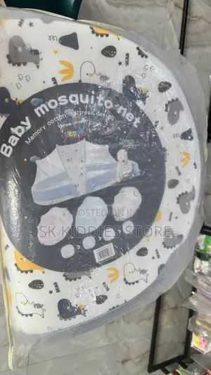 Baby Bed with Mosquito Net - 3-in-1 Memory Cotton Mattress