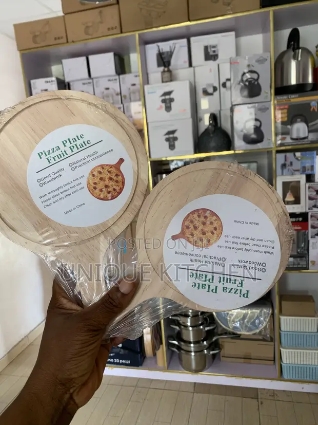 2pcs Round Wooden Pizza Serving Board - 1