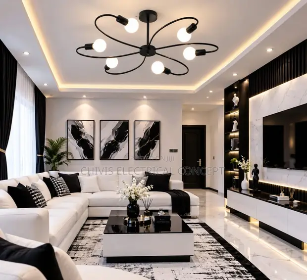 Luxury 6 Glass Chandelier - 1