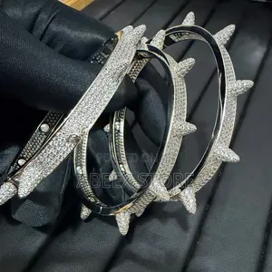 Quality Zirconia Bangles - Silver