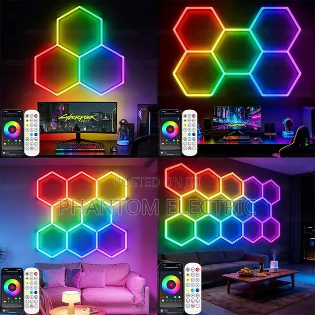 LED Hexagon Lights with Remote (Multiple Colors) - 1