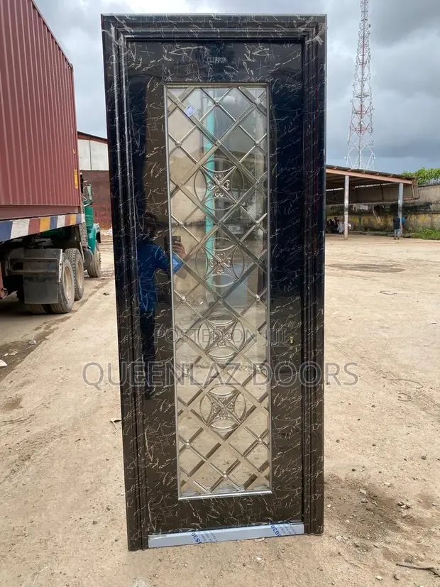 QueenLaz 3ft Stainless Glass Marble Security Door - 1