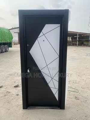 Modern Composite Security Door - Black